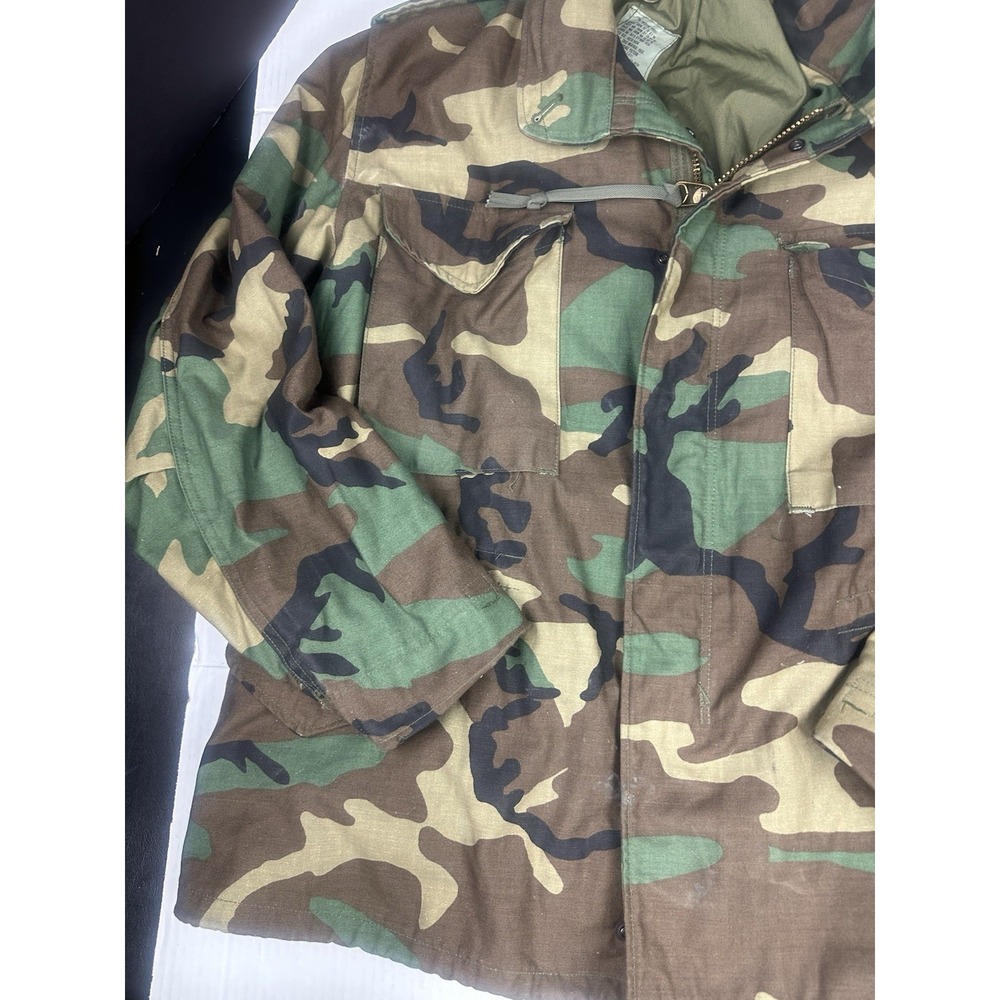 Military USGI Army Woodland BDU M-65 Field Jacket Medium Short Cold Weather Coat - Picture 2 of 8